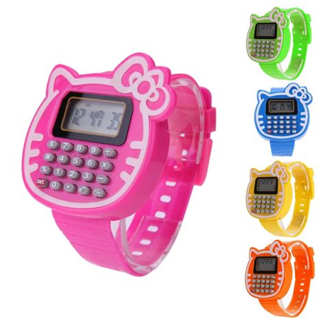 2018 New Kids Calculator Watch Children Digital LED Watch Silicone Sports Clock relogio reloj ...