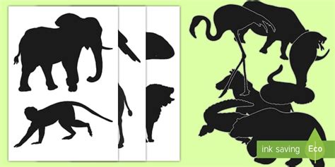 Animals Shadow Puppets Cut-Outs - Puppets (teacher made)