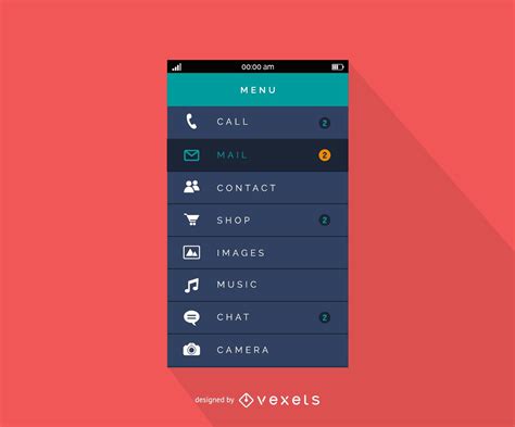 Mobile Menu Interface Design Vector Download