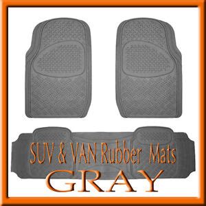 GMC Yukon Yukon Denali Heavy Duty Semi Custom Gray Rubber Floor Mats ...