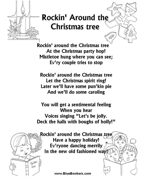 Lyrics For Rockin Around The Christmas Tree Printable
