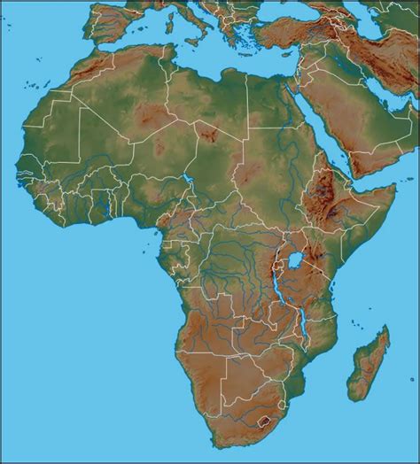 Physical Map of Africa