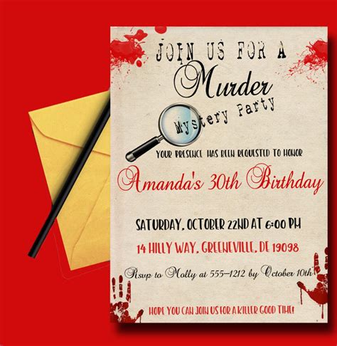 Templates Mystery Party Invitation