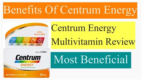 Centrum Energy Multivitamin Benefits and Dosage / DrKashif-Light - YouTube