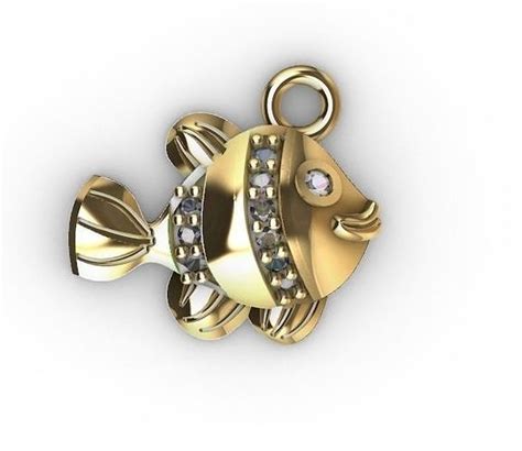 Pendant pez nemo fish gold 3D model 3D printable | CGTrader