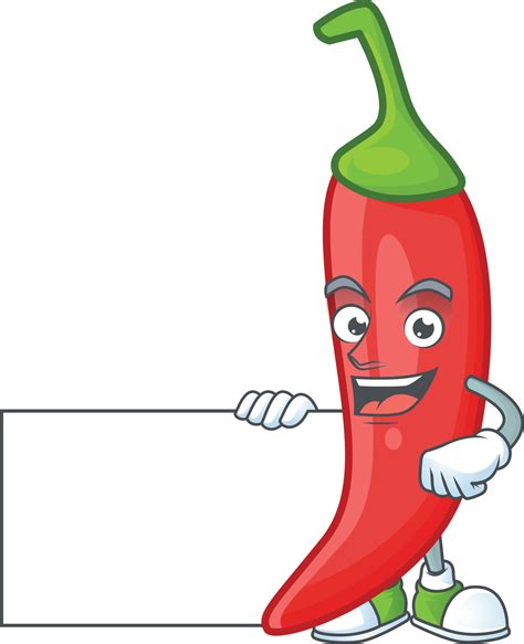 Red chili cartoon character 19931442 Vector Art at Vecteezy