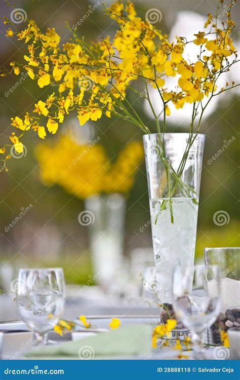 Beach Wedding Decor Table Setting and Flowers Stock Photo - Image of beauty, decorated: 28888118