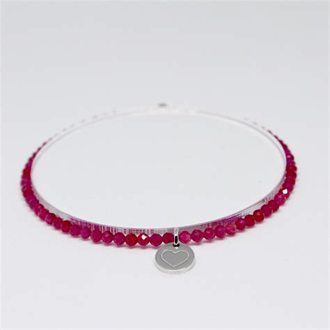 Ruby and 9 kt white gold bracelet