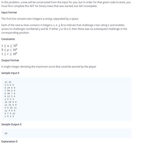 Solved Tree of Challenges Problem Submissions Leaderboard | Chegg.com