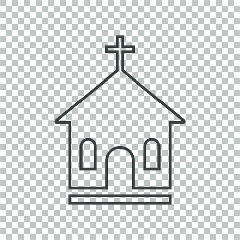 Line church sanctuary vector illustration icon. Simple flat pictogram ...