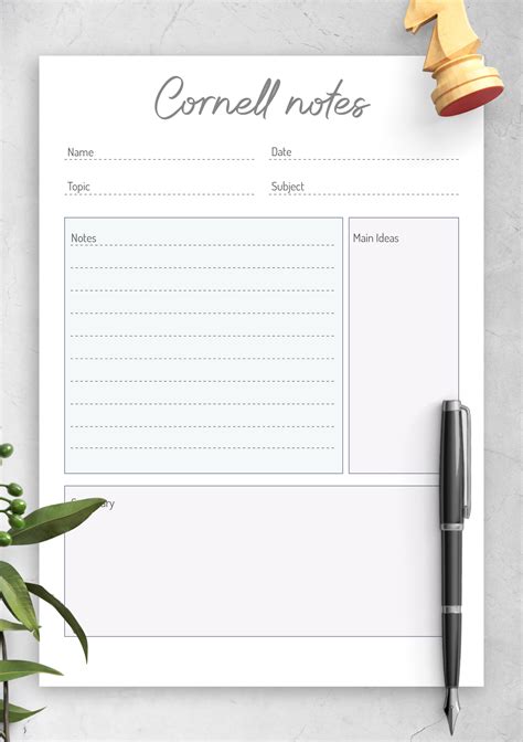 Cornell Notes Word Template