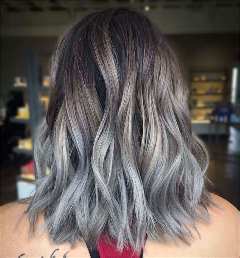 Blue Gray Hair | Silver hair color, Silver grey hair, Balayage hair grey