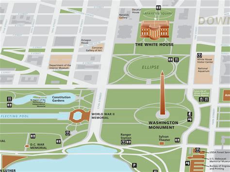 Washington DC Mall Monument Map