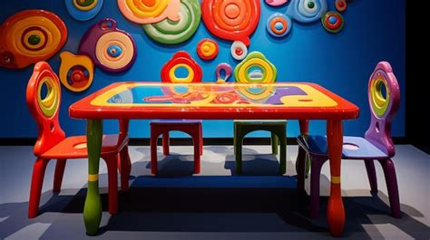 Premium Photo | Vibrantly colorful dining table set for kids
