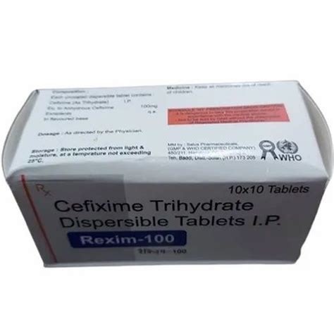 Cefixime Trihydrate Dispersible Tablets, 100mg at Rs 860/box in Chandigarh