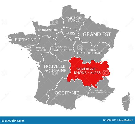 Auvergne-Rhone-Alpes Administrative Map Vector Illustration | CartoonDealer.com #221987792