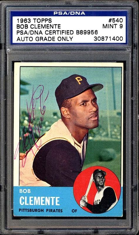 Lot Detail - 1963 Topps #540 Roberto Clemente Autographed Card PSA/DNA MINT 9 (Autograph Grade)