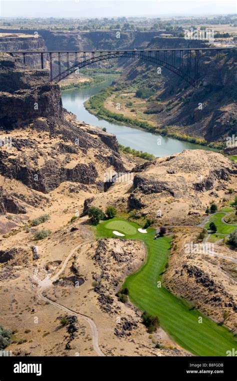 Aerial view of Blue Lakes Country Club golf course and the Perrine ...