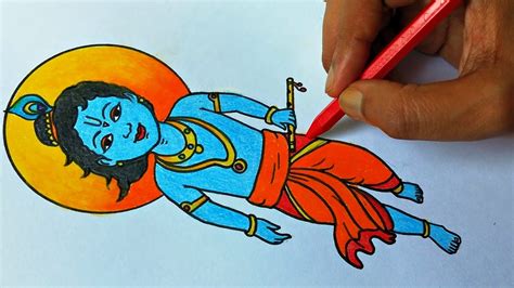 Top 999+ lord krishna drawing images with colour – Amazing Collection ...