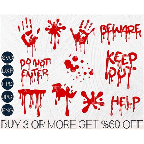 Blood Splatter SVG, Halloween SVG, Bloody Handprint Drips SV - Inspire Uplift