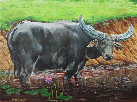 Water Buffalo Painting by Bert De villiers - Fine Art America