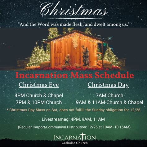 Christmas Mass Schedule – Incarnationchurch