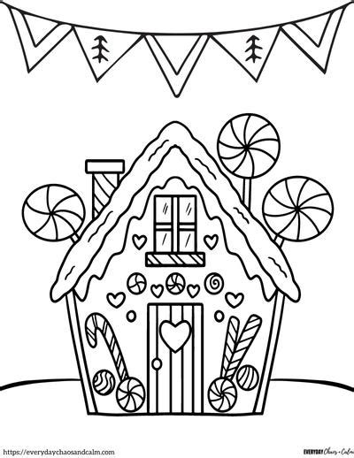 7 Free Gingerbread House Coloring Pages (Printable PDF)