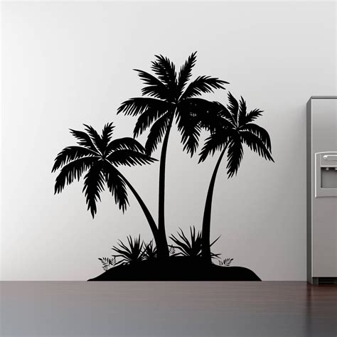 Island Palm Tree Wall Decal 3 Palm Trees Vinyl Sticker - Etsy Canada | Tree wall decal, Palm ...