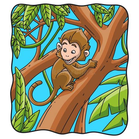 Cartoon Illustration Monkey Stock Vector - Illustration of active ...