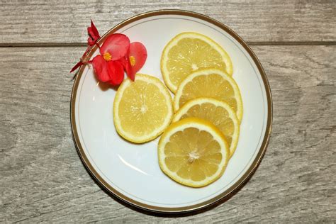 Lemon Slices On Plate Free Stock Photo - Public Domain Pictures