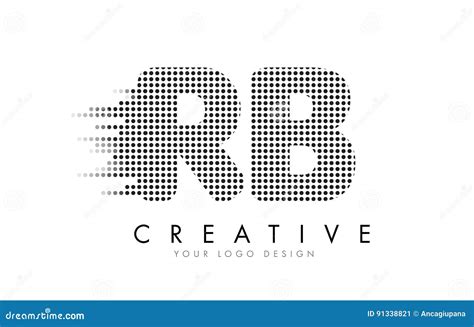 RB R B Letter Logo with Black Dots and Trails. Stock Vector ...