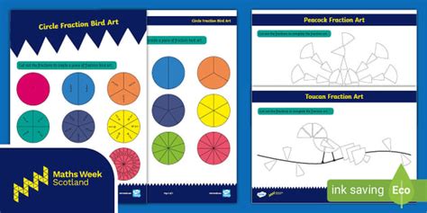 FREE! - Fraction Bird Art Maths Week Scotland Activities | Twinkl