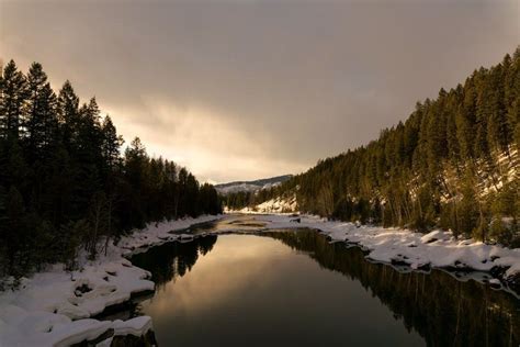 Take your next adventure snowshoeing in Kalispell, MT and end the day with a gorgeous sunset ...