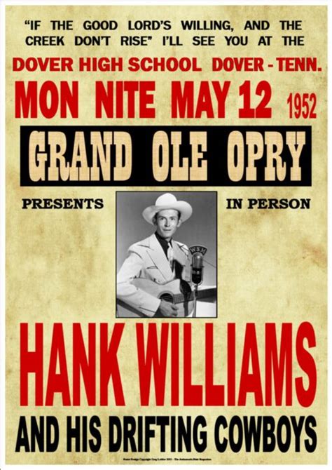 Hank Williams | And His Drifting Cowboys (Poster) - Hi-Fi Hits