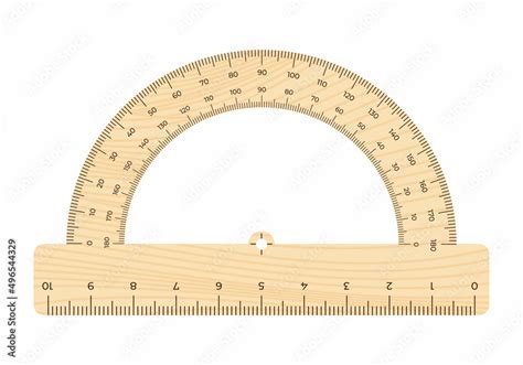 Vector illustration protractor ruler isolated on white background ...