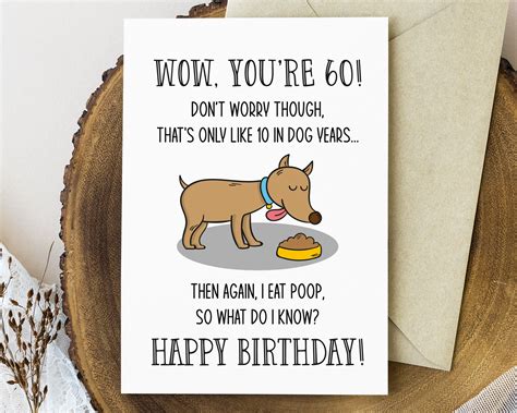 Funny 60th Birthday Card Printable Dog Lover Birthday Card - Etsy Canada