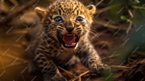 Premium Photo | Leopard Panther cub