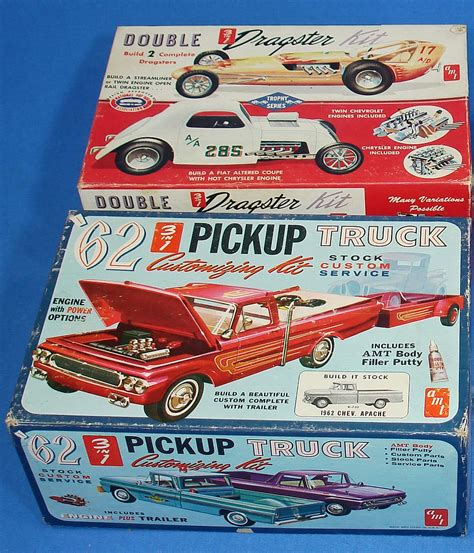 AMT 1962 PICKUP TRUCK 1964 GALAXIE CONVERTIBLE DRAGSTER PLASTIC MODEL KITS LOT - Vintage-Toys ...