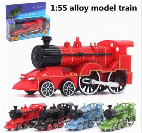 1:55 alloy locomotive, classic steam train model, with sound and light ...