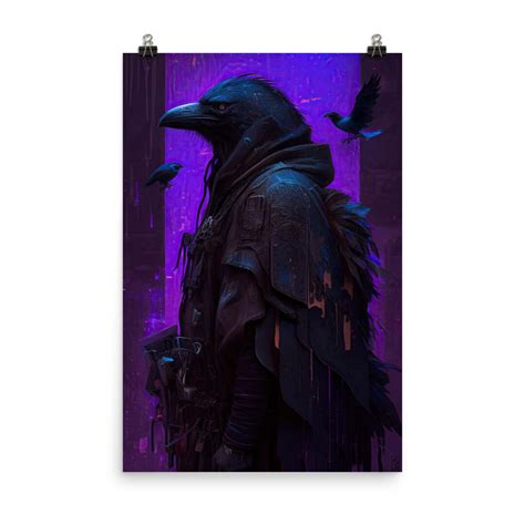 Cyberpunk Ravens Poster: AI Game Art Game Decor Wall Art - Etsy