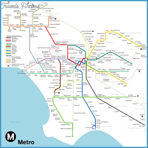 Los Angeles Metro Map - TravelsFinders.Com