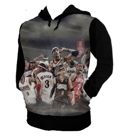 NBA Allen Iverson 3 Hoodie 3D | Hoodies, Hoodie 3d, Allen iverson