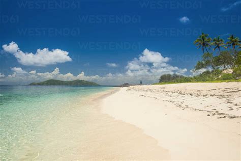 Fiji, Mamanuca islands, Monuriki, sand beach stock photo