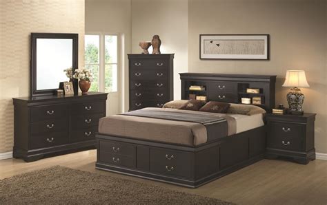 Dallas Designer Furniture | Louis Philippe Bedroom Set in Black with ...