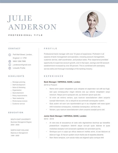 Modern Resume Template 120510 (color: blue) | Resumeway