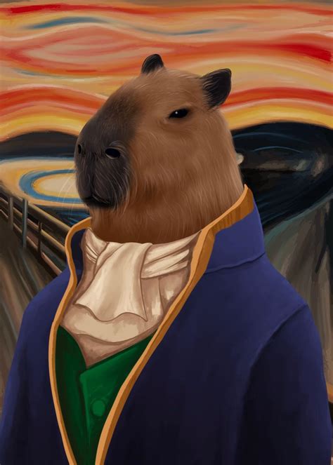 'capybara' Poster, picture, metal print, paint by sinnois | Displate