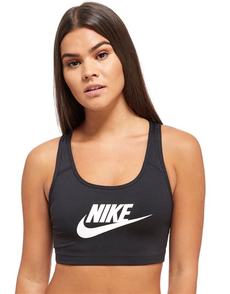 Nike Synthetic Pro Swoosh Futura Sports Bra in Black/White (Black) - Lyst