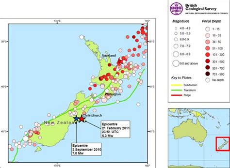 Christchurch New Zealand Earthquake | Magnitude 6.3 | 21 Feb 2011 | British Geological Survey (BGS)