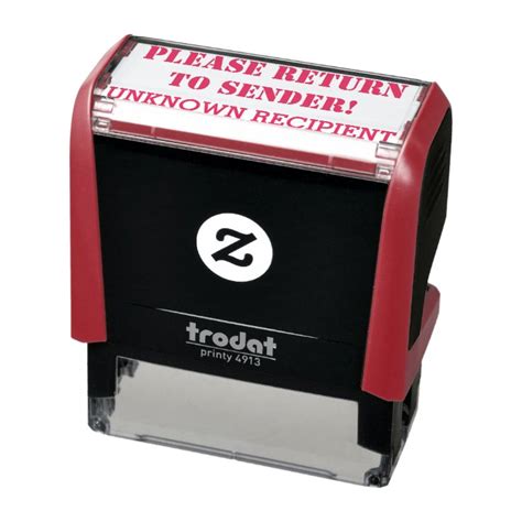 "Please Return To Sender!" "UNKNOWN RECIPIENT" Self-inking Stamp | Zazzle