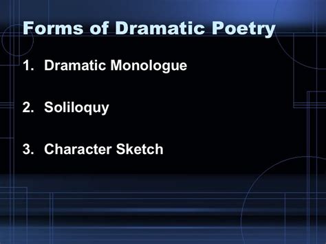 Dramatic poetry